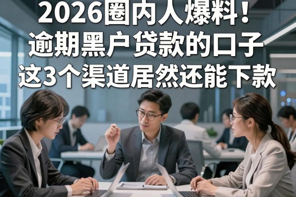 2026圈内人爆料!逾期黑户贷款的口子,这3个渠道居然还能下款!
