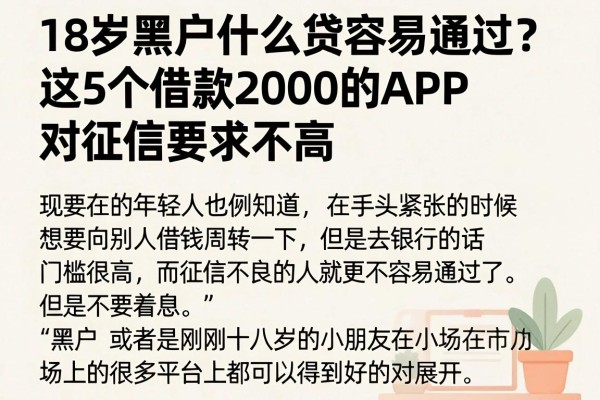 18岁黑户什么贷容易通过？这5个借款2000的APP对征信要求不高