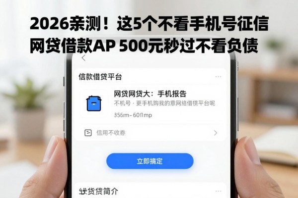 2026亲测！这5个不看手机号征信网贷的借款APP，500元秒过不看负债