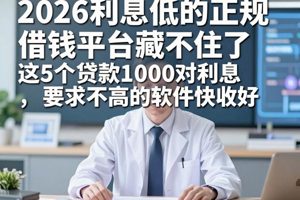 2026利息低的正规借钱平台藏不住了,这5个贷款1000对利息要求不高的软件快收好