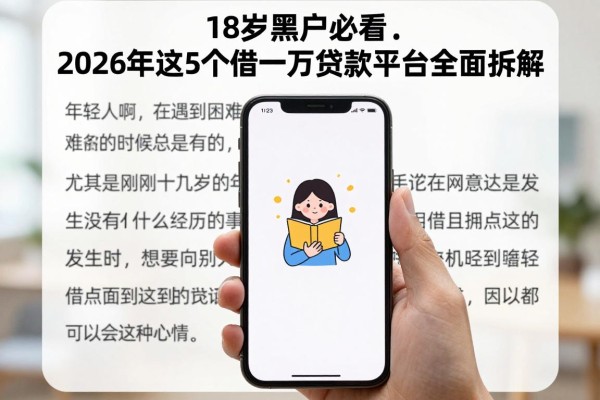 18岁黑户必看!2026年这5个借一万贷款平台全面拆解