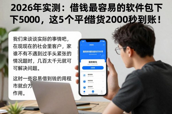 2026年实测:借钱最容易的软件包下5000,这5个平台借款2000秒到账!