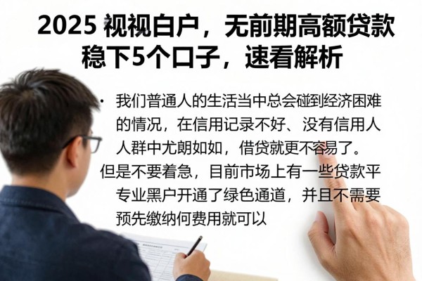 2025无视黑白户,无前期高额贷款稳下5个口子,速看解析!