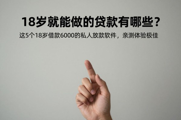 18岁就能做的贷款有哪些？这5个18岁借款6000的私人放款软件，亲测体验极佳