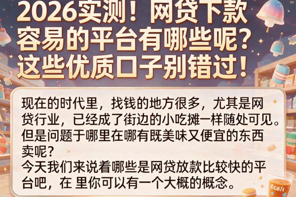 2026实测！网贷下款容易的平台有哪些呢？这些优质口子别错过！
