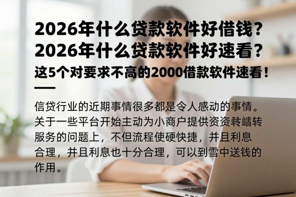 2026年什么贷款软件好借钱？这5个对要求不高的2000借款软件速看！