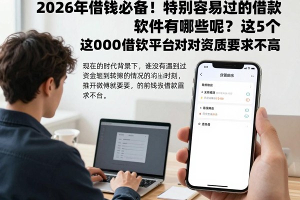 2026年借钱必备！特别容易过的借款软件有哪些呢？这5个3000借款平台对资质要求不高