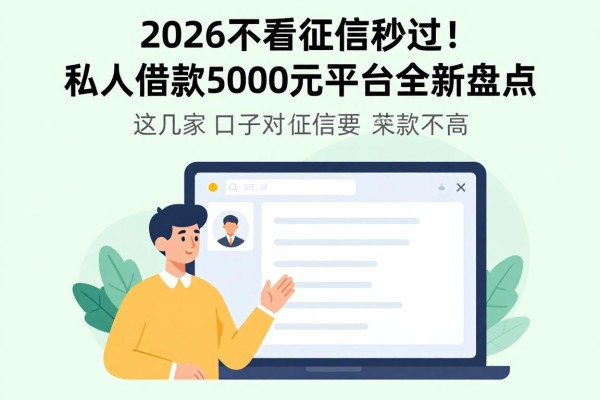 2026不看征信秒过！私人借款5000元平台全新盘点，这几家口子对征信要求不高