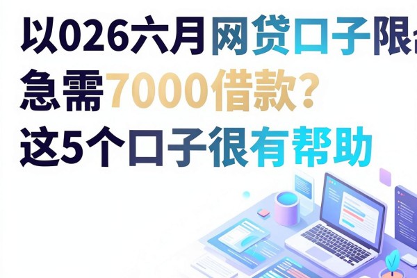 2026六月网贷口子限时攻略!急需7000借款?这5个口子很有帮助