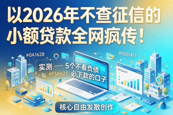 2026年不查征信的小额贷款全网疯传！实测5个不看负债必下款的口子