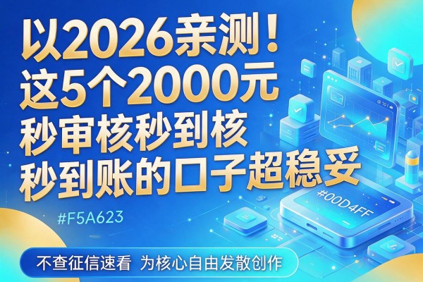 2026亲测！这5个2000元秒审核秒到账的口子超稳妥，不查征信速看