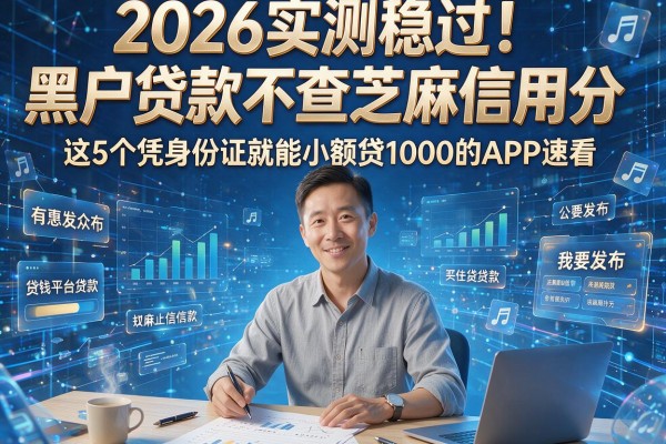 2026实测稳过！黑户贷款不查芝麻信用分，这5个凭身份证就能小额贷1000的APP速看