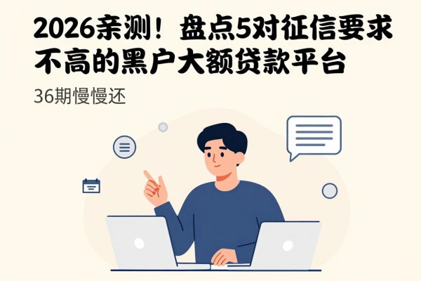 2026亲测！盘点5个对征信要求不高的黑户大额贷款平台，36期慢慢还