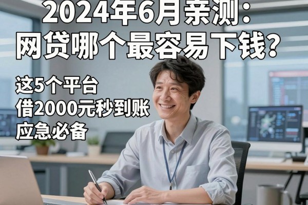 2024年6月亲测:网贷哪个最容易下钱?这5个平台借2000元秒到账,应急必备!