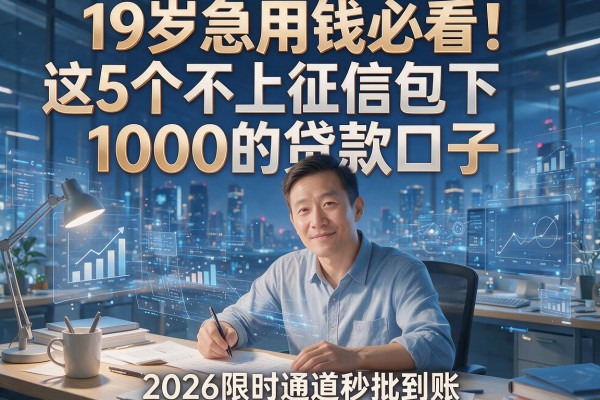19岁急用钱必看！这5个不上征信包下1000的贷款口子，2026限时通道秒批到账