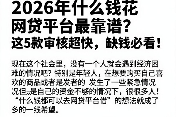 2026年什么钱花网贷平台最靠谱?这5款审核超快,缺钱必看!