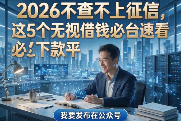 2026不查不上征信，这5个无视借钱必下款平台速看！
