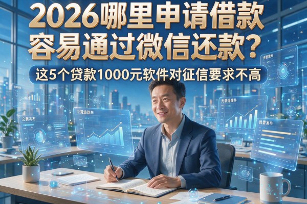 2026哪里申请借款容易通过微信还款？这5个贷款1000元软件对征信要求不高