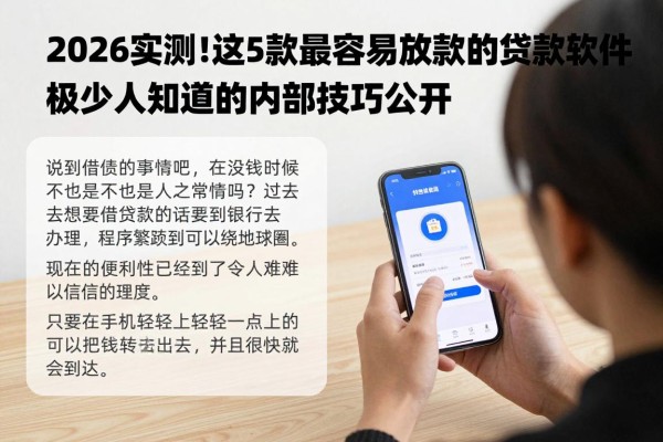 2026实测！这5款最容易放款的贷款软件，极少人知道的内部技巧公开