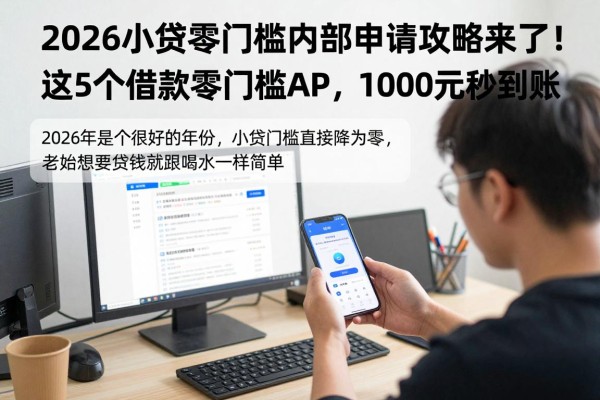 2026小贷零门槛内部申请攻略来了!这5个借款零门槛APP,1000元秒到账
