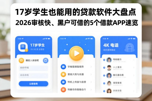 17岁学生也能用的贷款软件大盘点!2026审核快、黑户可借的5个借款APP速览