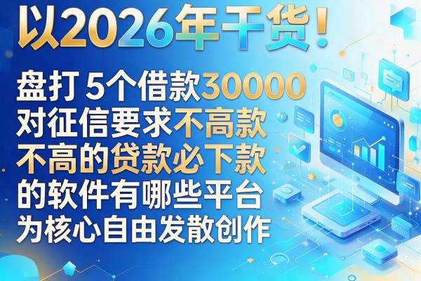 2026年干货！盘点5个借款3000对征信要求不高的贷款必下款的软件有哪些平台