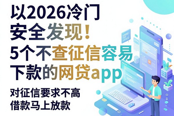 2026冷门安全发现！5个不查征信容易下款的网贷app，对征信要求不高借款马上放款