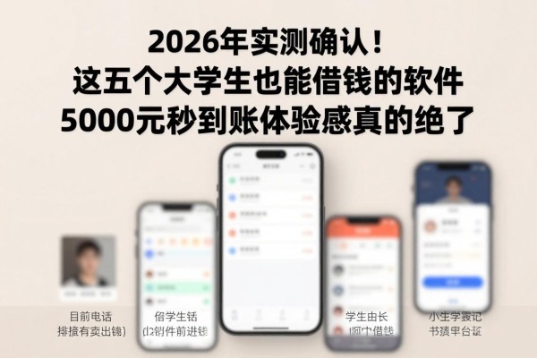 2026年实测确认!这五个大学生也能借钱的软件,5000元秒到账体验感真的绝了