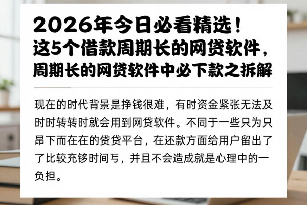 2026年今日必看精选!这5个借款周期长的网贷软件,周期长的网贷软件中必下款之选拆解!