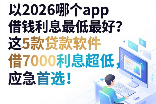 2026哪个app借钱利息最低最好?这5款贷款软件借7000利息超低,应急首选!