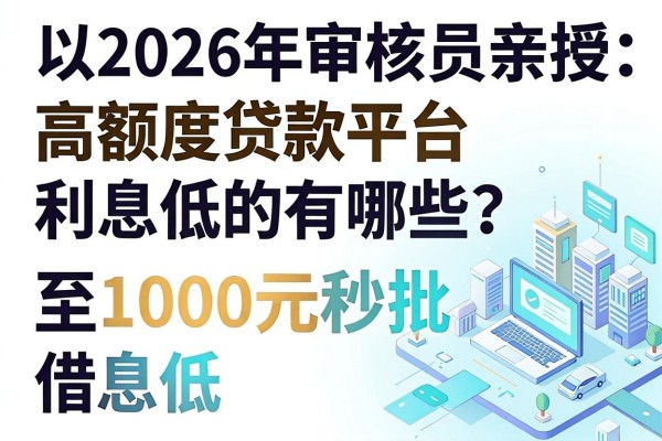 2026年审核员亲授:高额度贷款平台利息低的有哪些?这五个借款利息低至1000元秒批