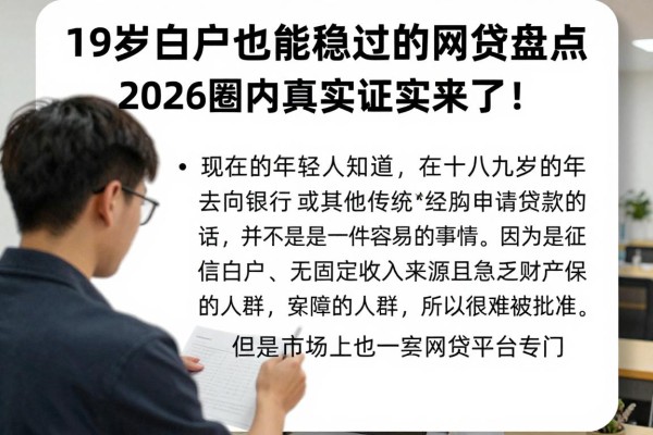 19岁白户也能稳过的网贷盘点,2026圈内真实证实来了!