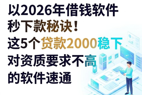 2026年借钱软件秒下款秘诀!这5个贷款2000稳下、对资质要求不高的软件速通