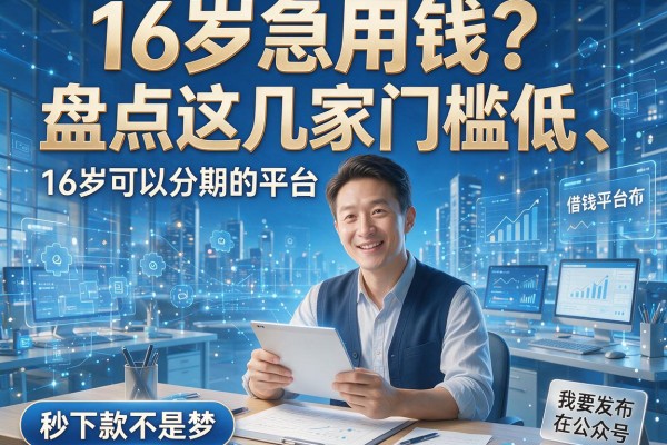 16岁急用钱？盘点这几家门槛低、16岁可以分期的平台，秒下款不是梦！