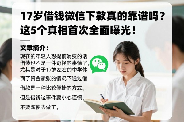 17岁借钱微信下款真的靠谱吗?这5个真相首次全面曝光!