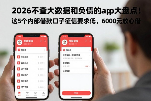 2026不查大数据和负债的app大盘点！这5个内部借款口子征信要求低，6000元放心借