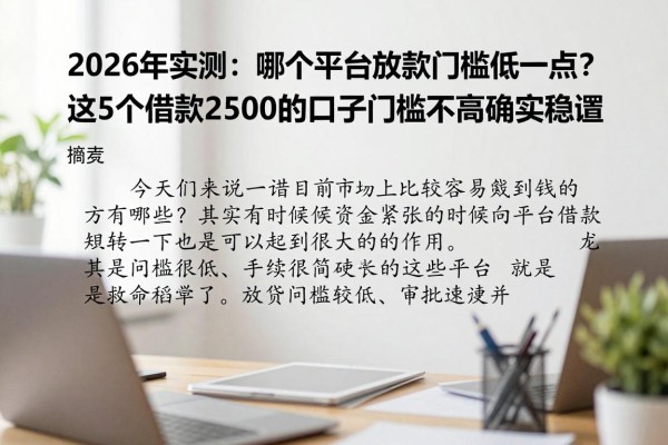 2026年实测:哪个平台放款门槛低一点?这5个借款2500的口子门槛不高确实稳妥