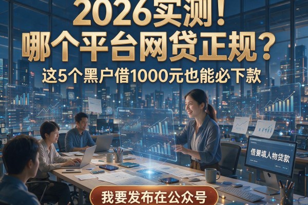 2026实测！哪个平台网贷正规？这5个黑户借1000元也能必下款