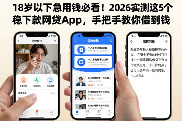 18岁以下急用钱必看!2026实测这5个稳下款网贷App,手把手教你借到钱