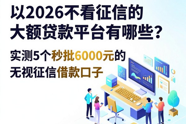 2026不看征信的大额贷款平台有哪些?实测5个秒批6000元的无视征信借款口子