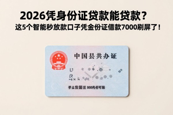 2026凭身份证贷款能贷款?这5个智能秒放款口子凭身份证借款7000刷屏了!