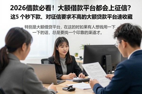 2026借款必看！大额借款平台都会上征信？这5个秒下款、对征信要求不高的大额贷款平台速收藏