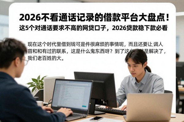 2026不看通话记录的借款平台大盘点！这5个对通话要求不高的网贷口子，2026贷款稳下款必看
