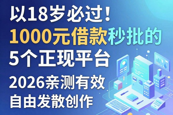 18岁必过！1000元借款秒批的5个正规平台，2026亲测有效