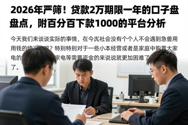 2026年严筛!贷款2万期限一年的口子盘点,附百分百下款1000的平台分析