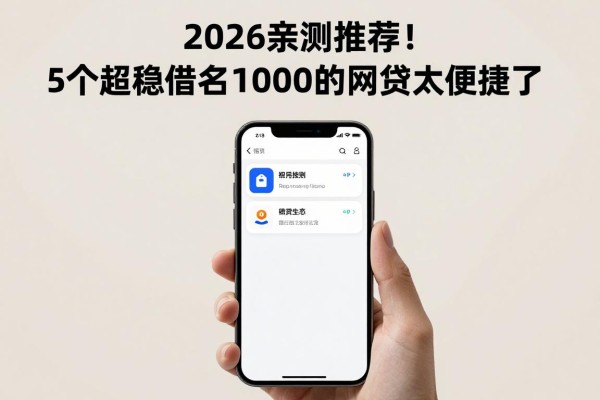 2026亲测推荐！5个超稳借钱1000的APP，不需要实名手机的网贷太便捷了