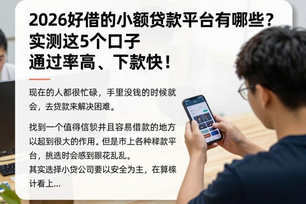 2026好借的小额贷款平台有哪些？实测这5个口子通过率高、下款快！