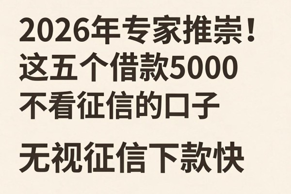 2026年专家推崇!这五个借款5000不看征信的口子,无视征信下款快
