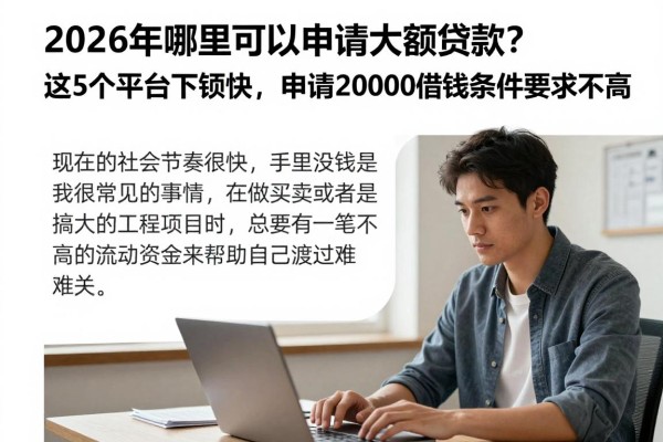 2026年哪里可以申请大额贷款?这5个平台下款快,申请20000借款条件要求不高