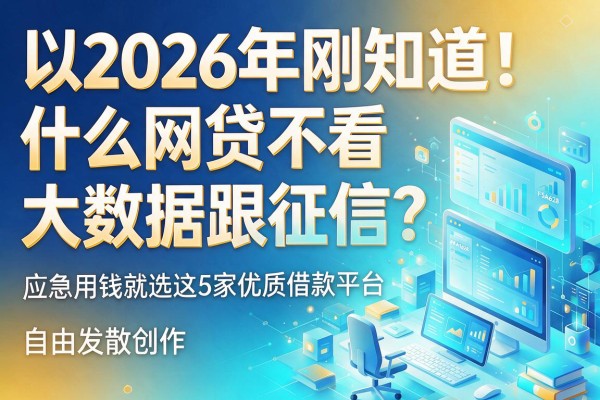 2026年刚知道！什么网贷不看大数据跟征信？应急用钱就选这5家优质借款平台